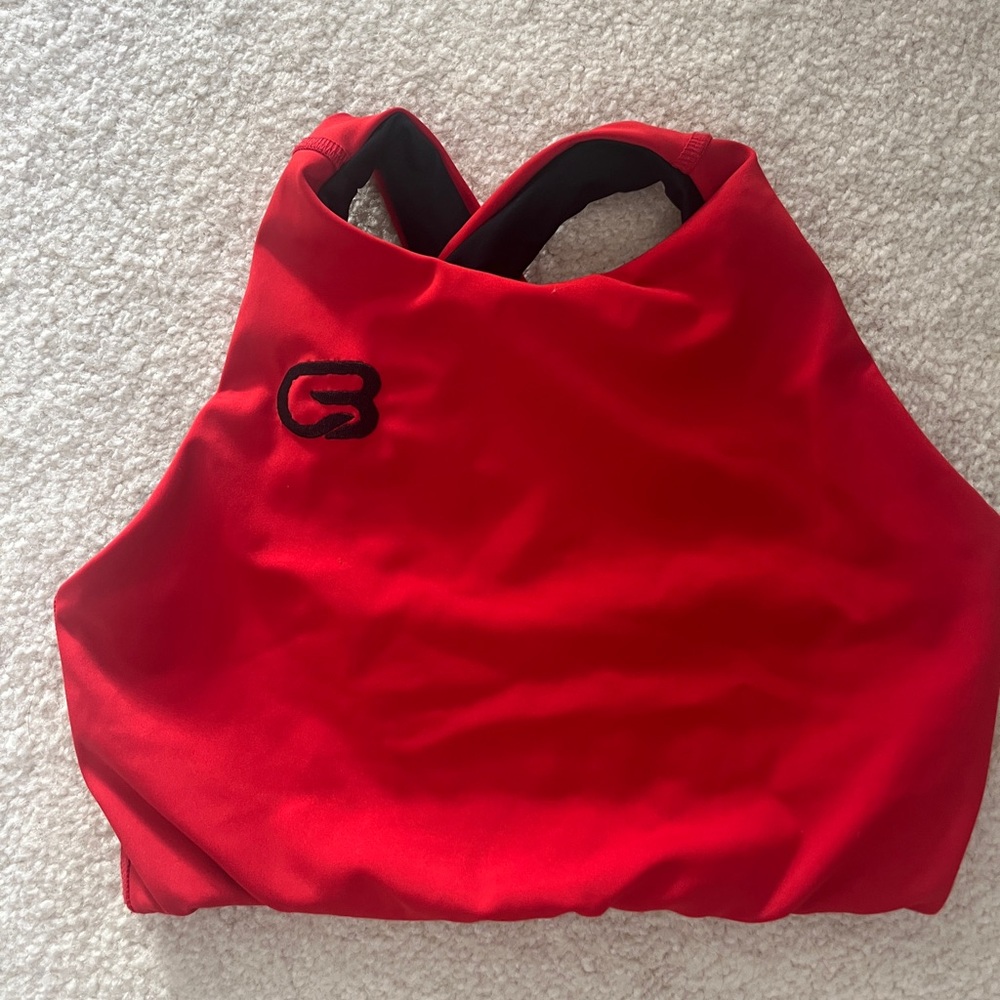 Emily Hsu cyclebar Red Halter Sports Bra